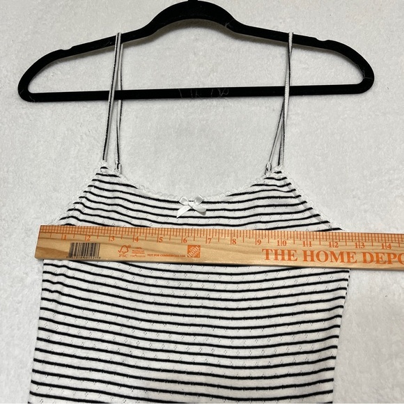 FOREVER 21 Pointelle Knit Bodysuit Bundle 1) White 2) White black Stripes Small - Picture 5 of 10